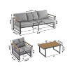 Christopher Knight Home Eckhard 4 Pieces Patio Rope Weaving Metal Seating Set with Cushion - 3 of 4