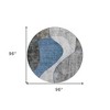 Denim Blue And Sky Blue Abstract Washable Indoor Outdoor Area Rug - 3 of 4