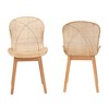 bali & pari Sabelle Japandi Natural Brown Mahogany and Rattan 2-Piece Dining Chair Set - 3 of 4