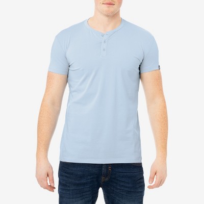 X RAY Men's Basic Henley Neck Short Sleeve T-Shirt