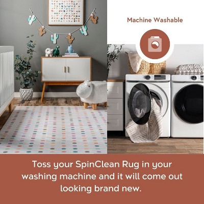 Eco-Friendly Ivory Synthetic 4' x 6' Reversible Kids Rug