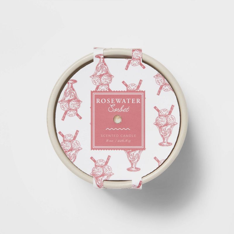 8oz Ceramic Candle Rosewater Sorbet - Threshold&#8482;, 4 of 5