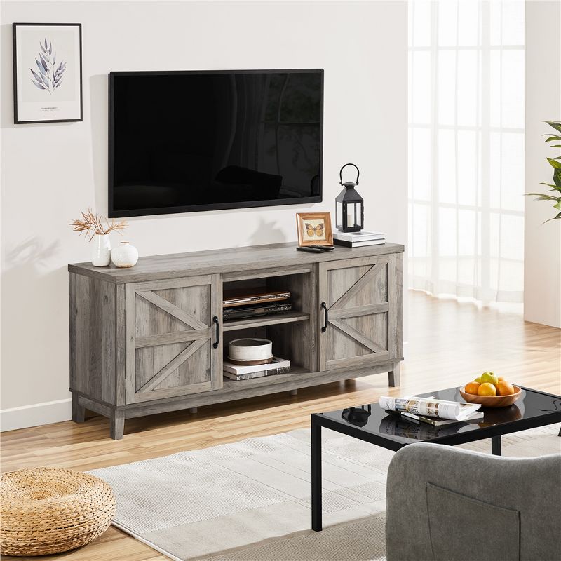 Yaheetech Farmhouse TV Stand for TVs up to 65in Entertainment Center with Storage Cabinet, 2 of 8