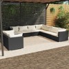 vidaXL Garden Lounge Set Black PE rattan, powder-coated steel, plastic - 2 of 4