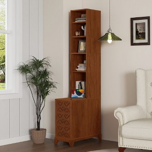PAGED Tall Nightstand with 3 Drawers and Adjustable Shelves, Modern Wooden Side Table with Outlet, Bedside Cabinet for Bedroom, Living Room - 1 of 4