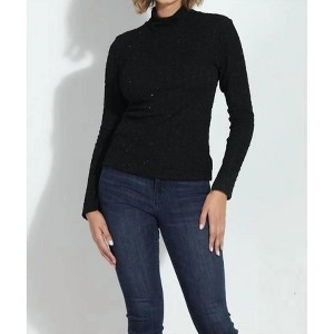 Women's Holiday Turtle Neck Long Sleeve Tee Top - Veronica M - 1 of 4