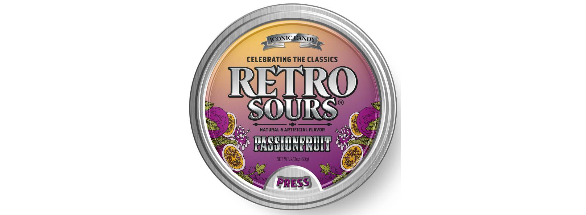 Retro Sours Passionfruit Candy Tin - 2.12oz