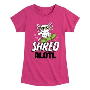 Girls' - Instant Message - Shred Alotl Fitted Short Sleeve Graphic T-Shirt - 1 of 4