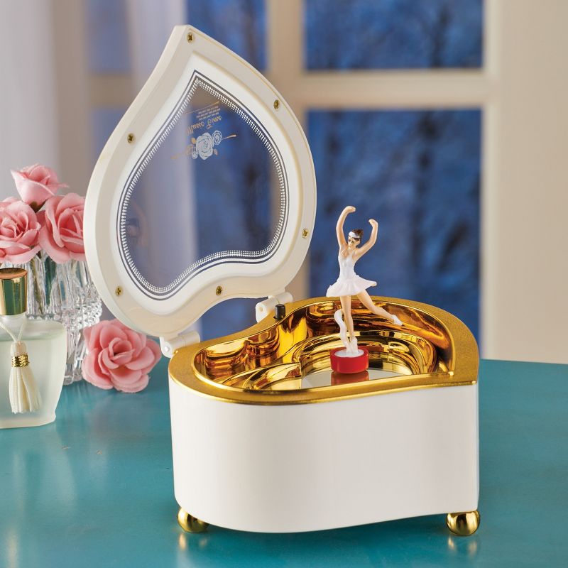 Collections Etc Ballerina Heart Music Box with Storage 5 X 4.75 X 3, 2 of 4