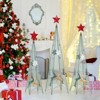 Tangkula 3 Sizes Tower Shaped Christmas Tree Decorations Metal Xmas Decorative Trees with Reindeers & Removable Top Star Christmas Ornament Trees - 2 of 4