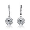 Elegant Halo Leverback Dangle Earrings with a Sparkling Design for a Timeless and Refined Look - 3 of 3
