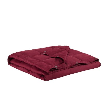 Wearable Blanket, Oversized, Goose & Down Throw with Buttons, Classic Box Quilting, Heavy Filled for Camping