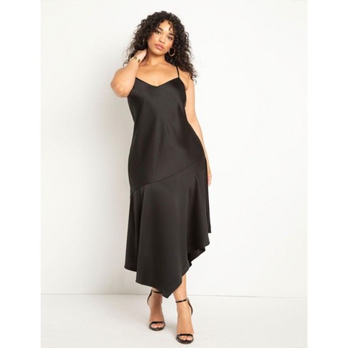Eloquii Women's Plus Size Satin Slip Dress, 28 - Black : Target