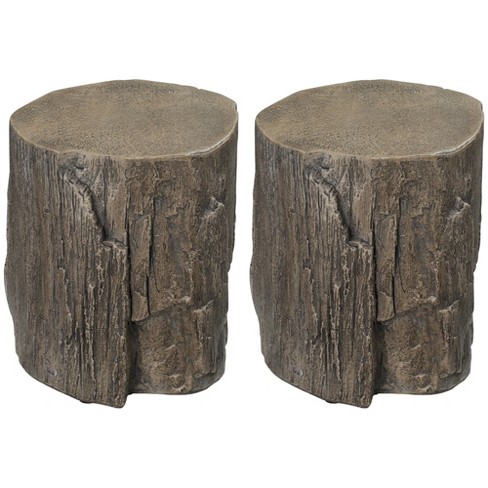 Wood tree stump store end table