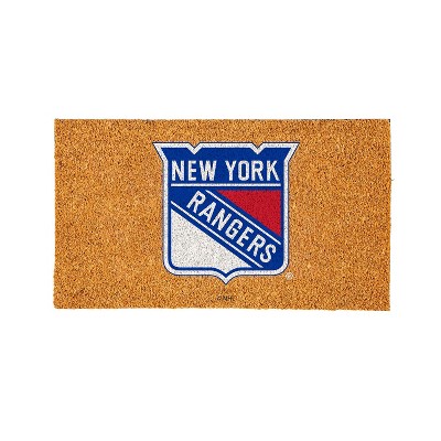 EvergreenNHLNew York Rangers Logo Natural Coir 28 x 16 Inches Indoor Outdoor Doormat