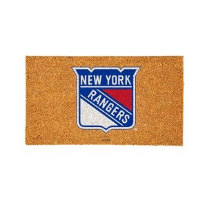 EvergreenNHLNew York Rangers Logo Natural Coir 28 x 16 Inches Indoor Outdoor Doormat - 1 of 4