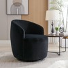 25.6"Swivel Accent 360°Swivel  Armchair Barrel Chair With Black Powder Coating Metal Ring，White+Velvet - 3 of 4