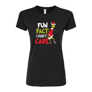 Women's - The Grinch - Fun Fact I Dont Care Fitted Graphic T-Shirt - 1 of 3