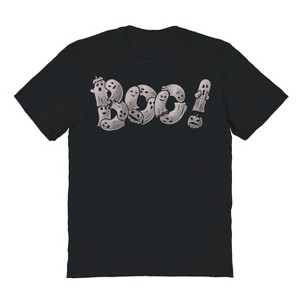 Rerun Island Men's Boo - Funny Cute Ghost Typography Halloween Gift Halloween Short Sleeve Graphic Cotton T-Shirt - 1 of 2