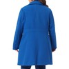 Agnes Orinda Women's Plus Size Notched Lapel Single Breasted Back Split Winter Long Pea Coats - 4 of 4