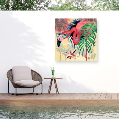 "Cool Flamingoes" Outdoor Canvas