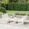 WestinTrends Malibu 3-Piece HDPE Outdoor Patio Furniture Couch and Coffee Table Set - 2 of 4