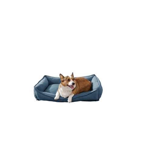 Arlee Home & Pet Cresent Lounger Orthopedic Eco-Friendly Memory Foam Dog Bolster Bed - Blue - M - image 1 of 4