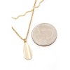 Slickblue Gold Layered Necklace, Flat Teardrop Pendant with Wavy Detail, Boho Chic Jewelry, 16"+2" - 3 of 3
