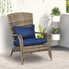 Outsunny Patio Adirondack Chair with All-Weather Rattan Wicker, Soft Cushions, Tall Curved Backrest for Deck or Garden - 2 of 4