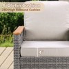 Buenhomino 7-Piece Outdoor Patio Set – 2 Single Chairs, 2 Ottomans, Sofa, Coffee & Side Table, All-Weather Wicker with Cushions, Beige - 4 of 4