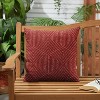 20" Sunbrella Outdoor Throw Pillow Red: UV & Weather-Resistant, Geometric Pattern, Acrylic Fabric with Polyester Fill - image 2 of 3