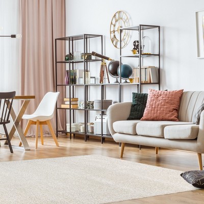 Ivory 5' x 7' Rectangular Shag Synthetic Area Rug