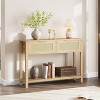 Rattan console table,console table with drawers,console table with storage,entrance console table - 2 of 4