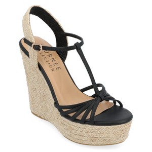 Journee Collection Womens Yara Buckle Espadrille Wedge Sandals - 1 of 4