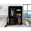 NicBex Armoire Wardrobe Closet Storage Cabinet with Doors & Drawer for Bedroom, Black - 4 of 4