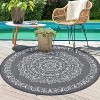 Outdoor Rugs Modern Plastic Straw Rugs, Waterproof Patio Floral Camping Carpet, Lightweight Reversible Floor Mats for Patio RV Porch Deck Balcony - 4 of 4