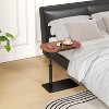 C-shaped side table, height adjustable sofa/coffee table, suitable for narrow spaces, ideal for living rooms and bedrooms, Wood - 3 of 4