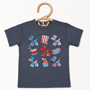 The Juniper Shop Patriotic Balloon Animal Chart Toddler Short Sleeve Tee - 1 of 4