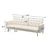 Modern Convertible Futon Sleeper with Mattress, Sturdy Metal Frame & Legs, Foldable Backrest Sofabed - 4 of 4