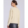 INSPIRE CHIC Women's Long Sleeve Pullover Tops Cable Knit Crew Neck Sweater - 4 of 4