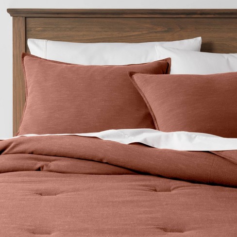 King Space Dyed Cotton Linen Comforter & Sham Set Cognac