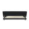 Queen Bed Frame Curve Design Faux Leather Upholstered Platform Bed Easy Assembly Bed Frame With LED Lighting Remote Control Platform Bed - 4 of 4