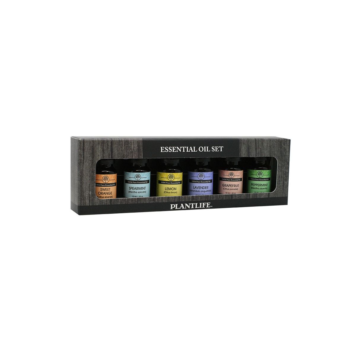 Plantlife for The Home Set 6-pack (Sweet Orange, Spearmint, Lemon, Lavender, Grapefruit, Peppermint) Aromatherapy Oil Set - No Additives - 10 ml
