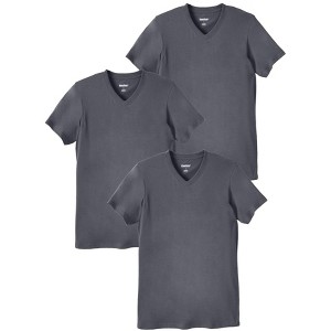 KingSize Men's Big & Tall Cotton V-Neck Undershirt 3-Pack - 1 of 4