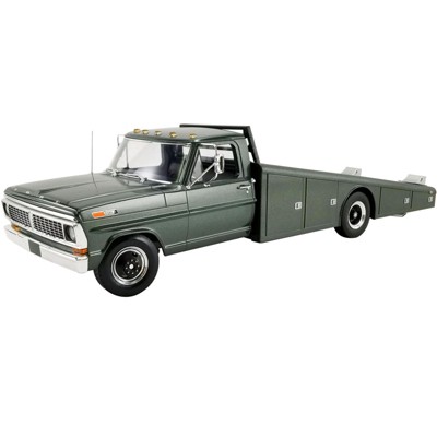 1970 Ford F350 Ramp Truck Dark Highland Green Metallic 1/18 Diecast Model Car by ACME