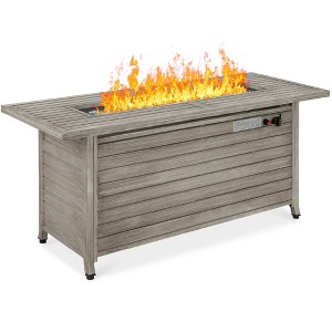 Best Choice Products 57in 50,000 BTU Rectangular Propane Aluminum Gas Fire Pit Table w/ Cover, Glass Beads - 1 of 4