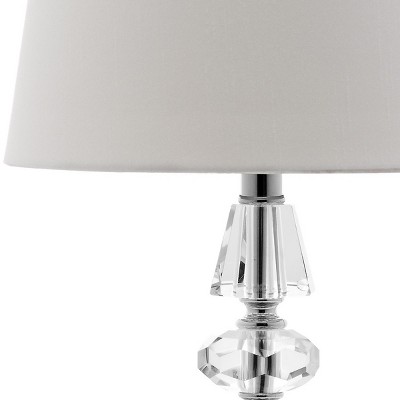 Crescendo Art Deco 16" Tiered Crystal Table Lamp with Off-White Shade