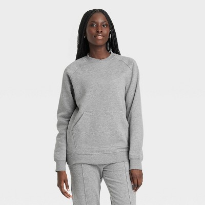 Houston White Adult Crewneck Fleece Sweatshirt - Gray