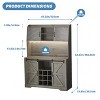 65.6"h Coffee Bar Cabinet With Charging Station & Led Light - 3 of 4