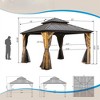 VisioGear Canopies and Gazebos, Gazebo with Double Roof Canopy, Gazebo Pavilion for Patio and Backyard, Brown, 144"*144"*122.16" - 2 of 4
